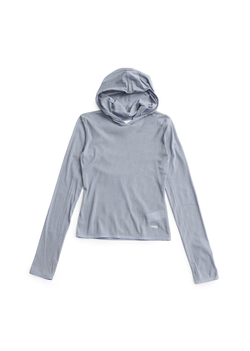 mesh hooded top, blue