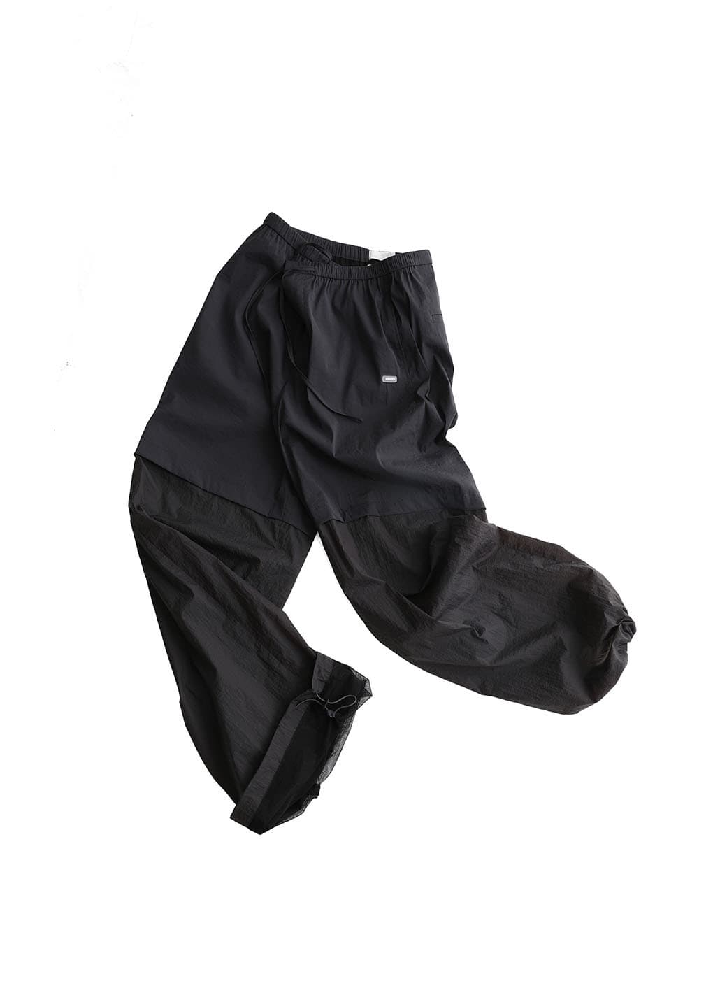 men's nylon layered pants, charcoal