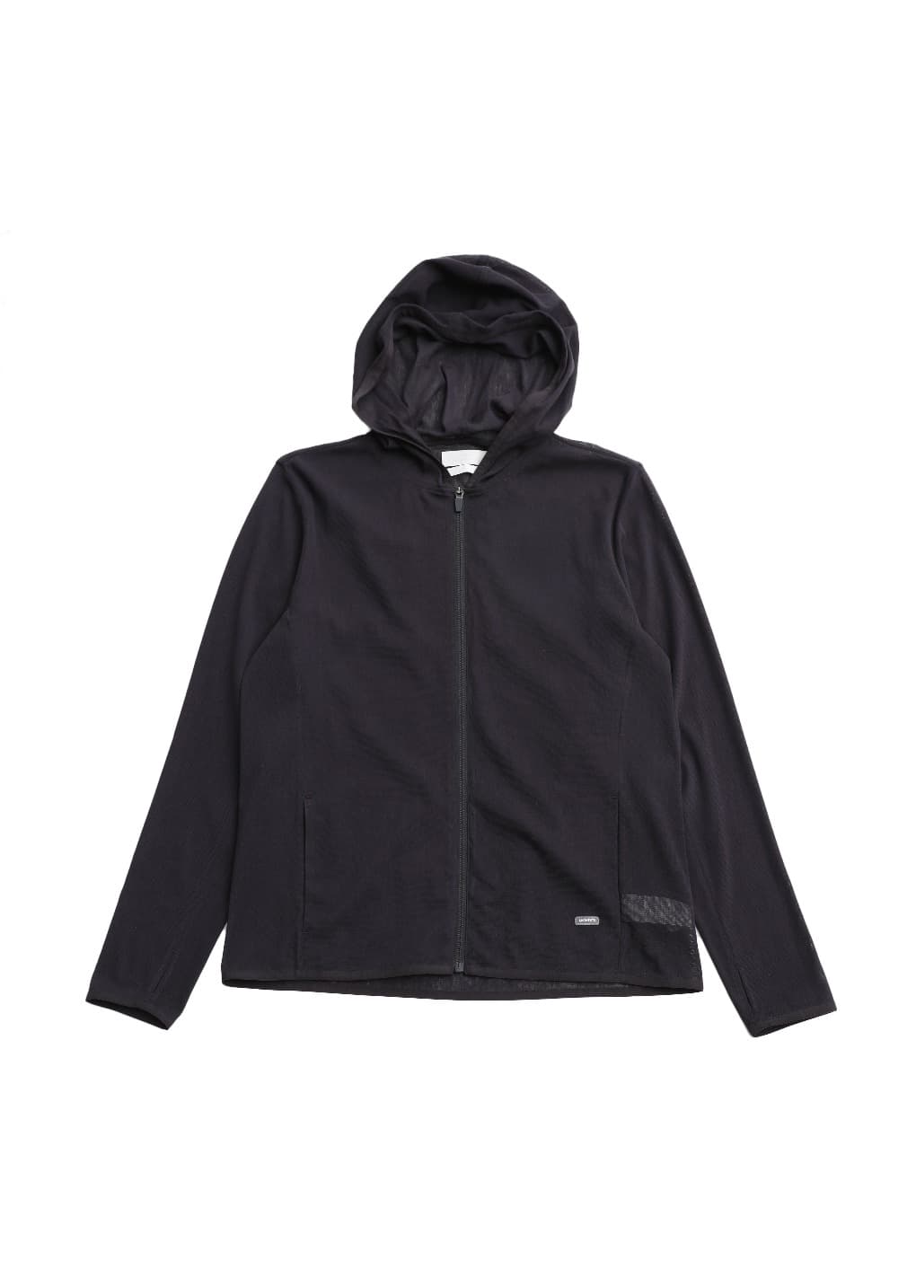 men's mesh hooded zip up jumper, charcoal