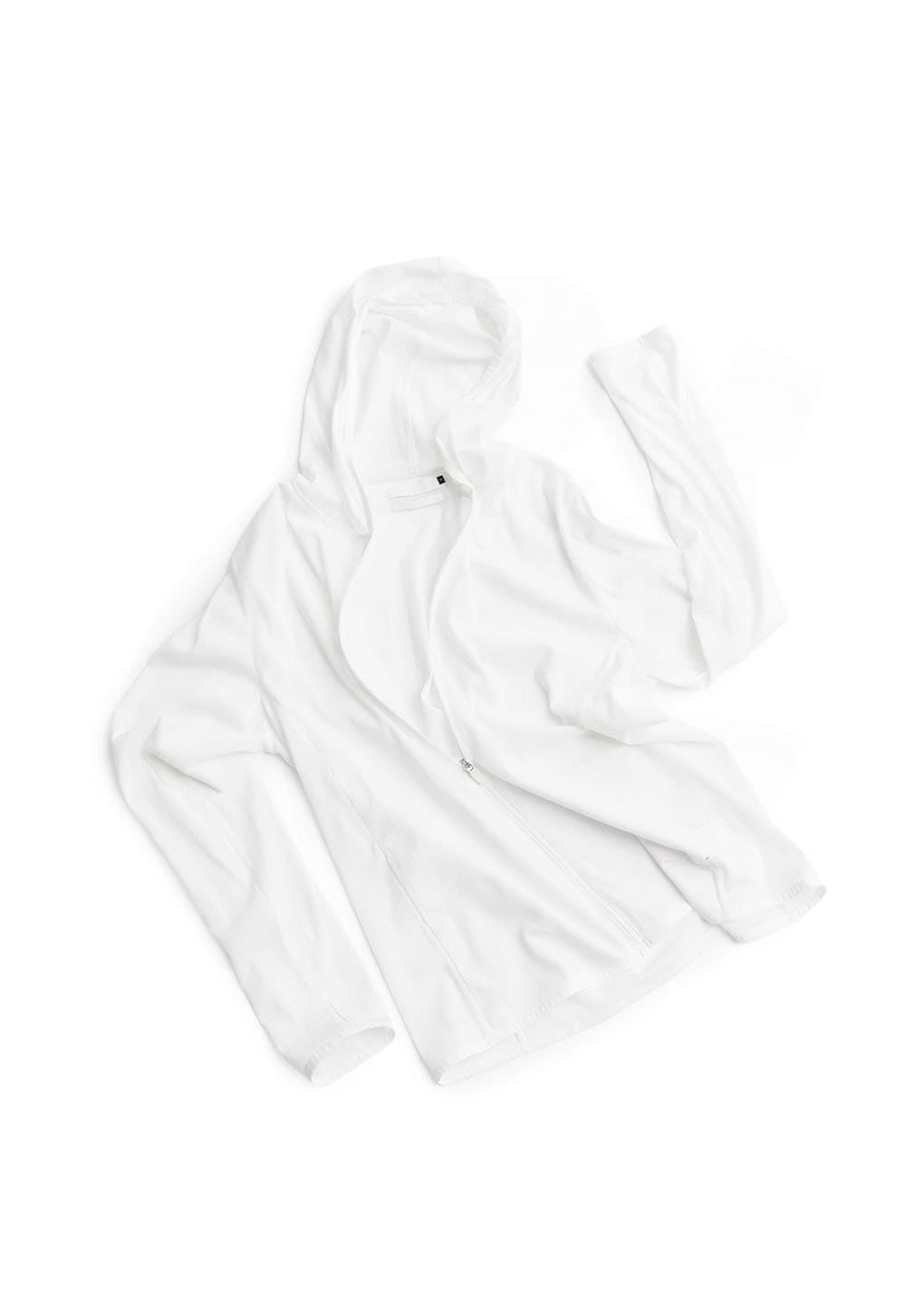 men's mesh hooded zip up jumper, white