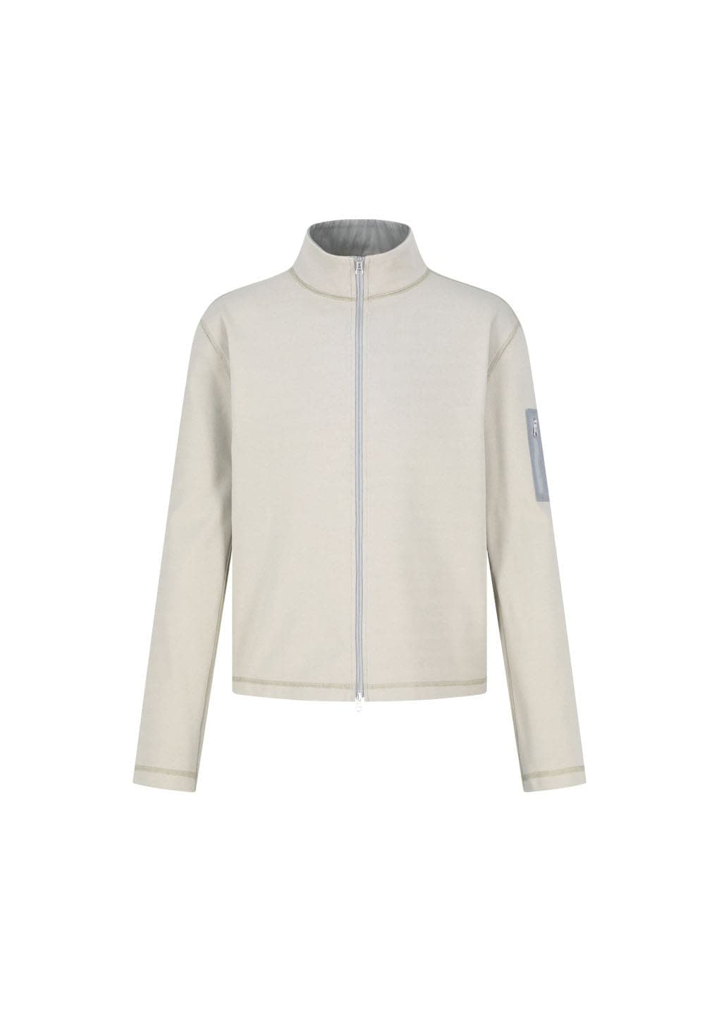 Pocket Zip Up Jumper, Beige