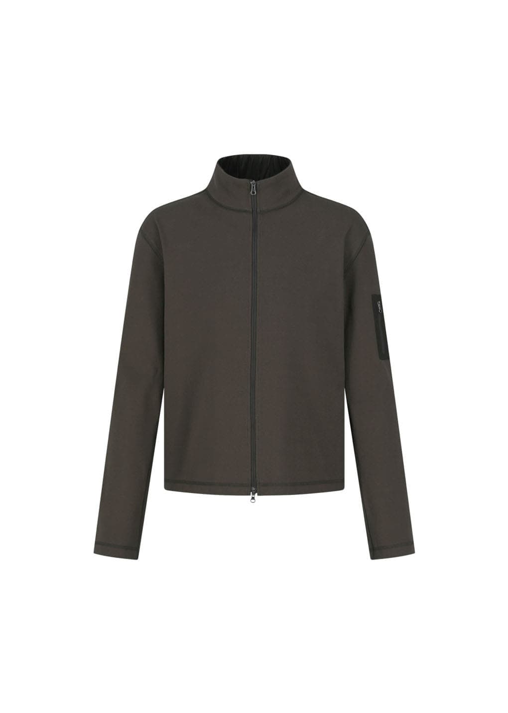 Pocket Zip Up Jumper, Brown