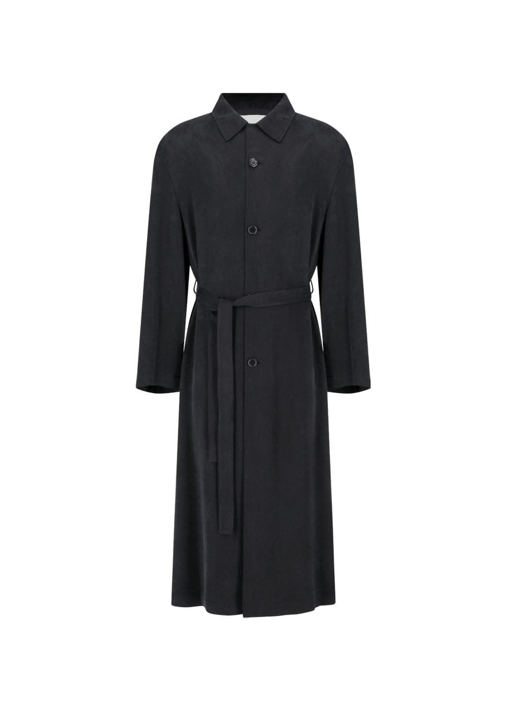 Cupro Oversize Trench Coat, Black