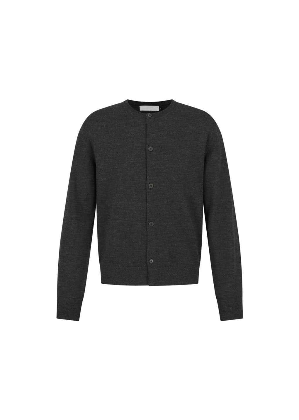 Men's Wool Cardigan, Charcoal