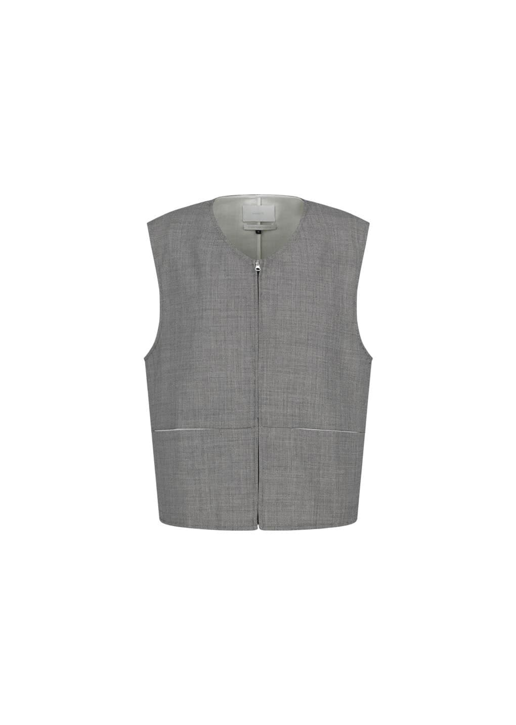 Square Vest, Grey Beige