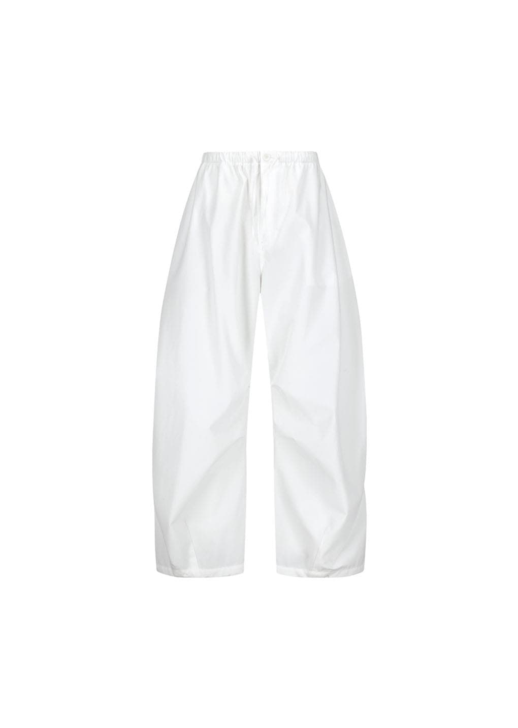 Drawstring Wide Fatigue Pants, White