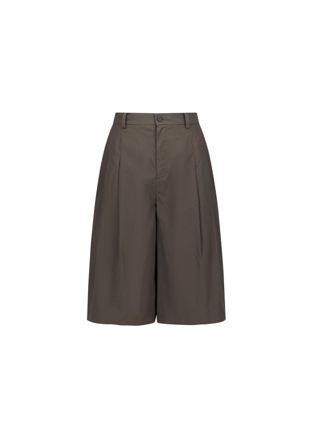 Wide Bermuda Pants, Brown