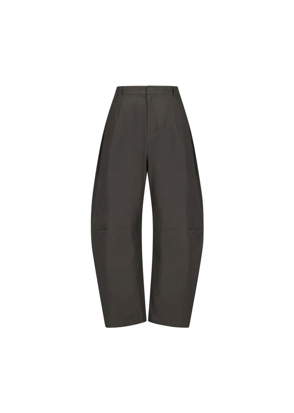 Curved Zip Pants, Brown