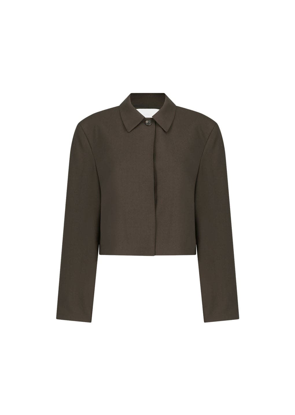 Wool Short Jacket, Khaki Brown