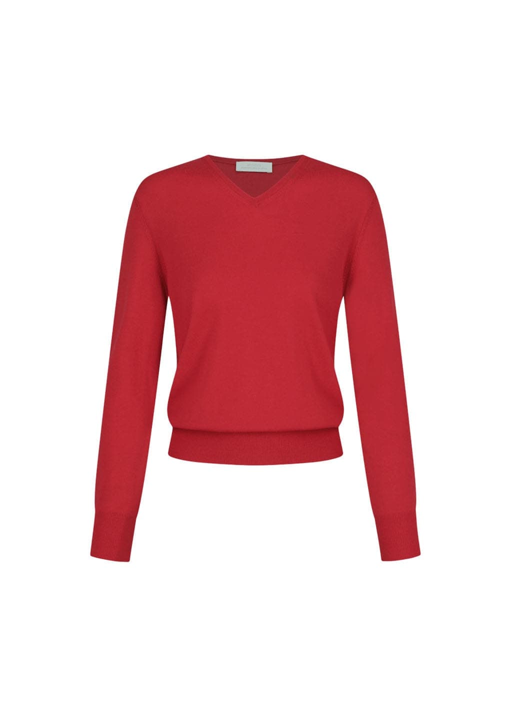 Wool V-neck Knit, Red