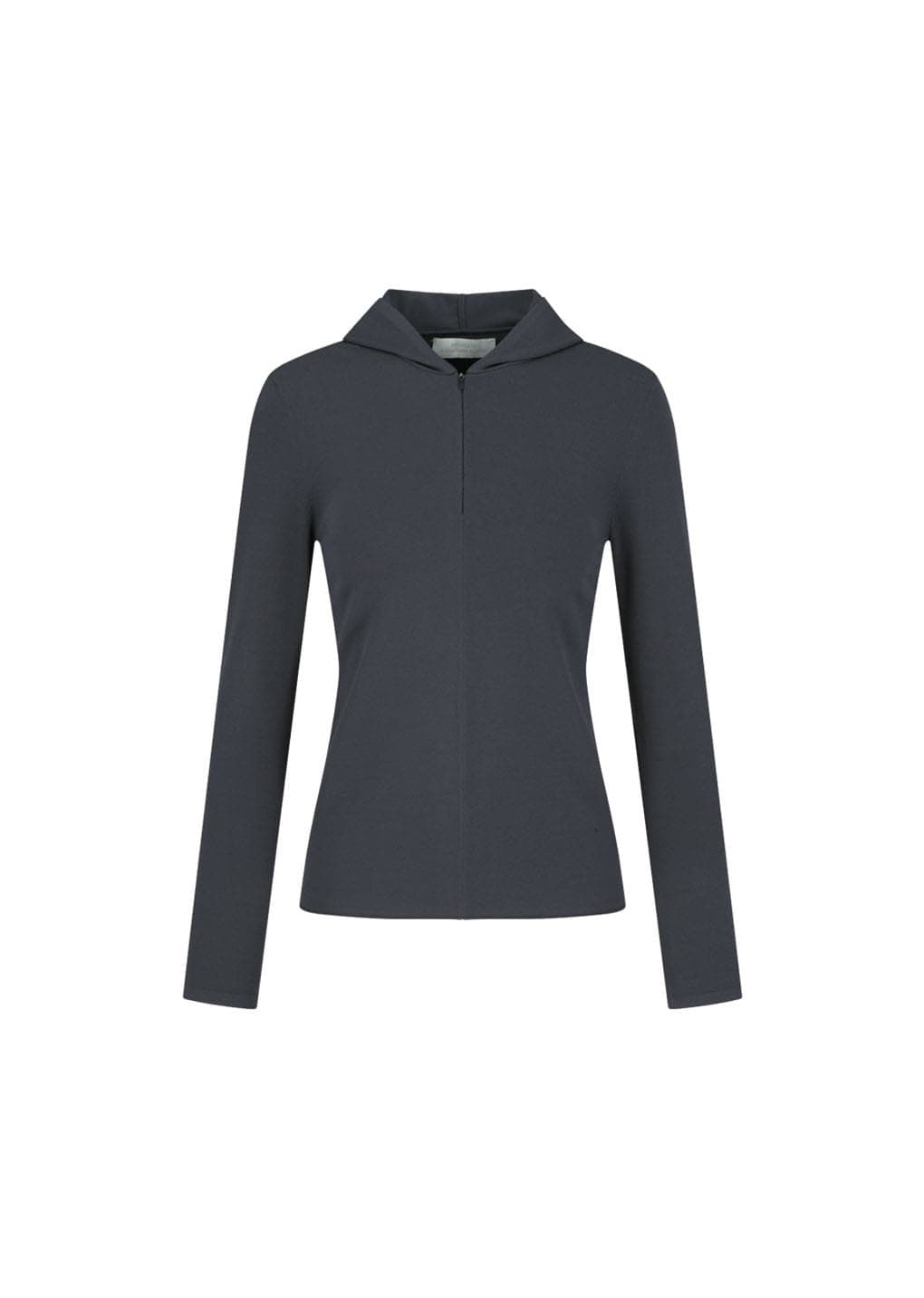 Half Zip-up Knit Hoodie, Charcoal