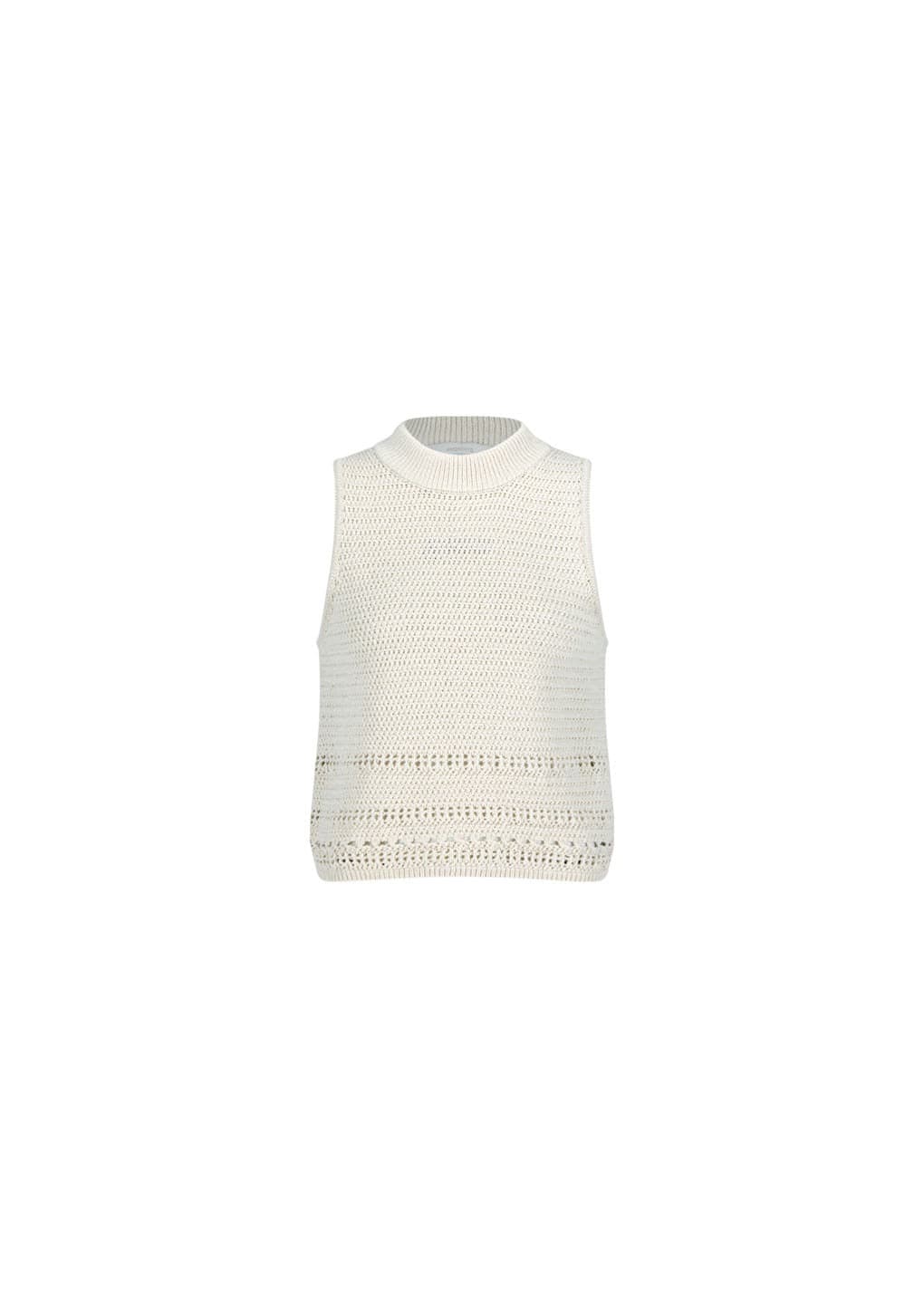Crochet Knit Vest, Beige