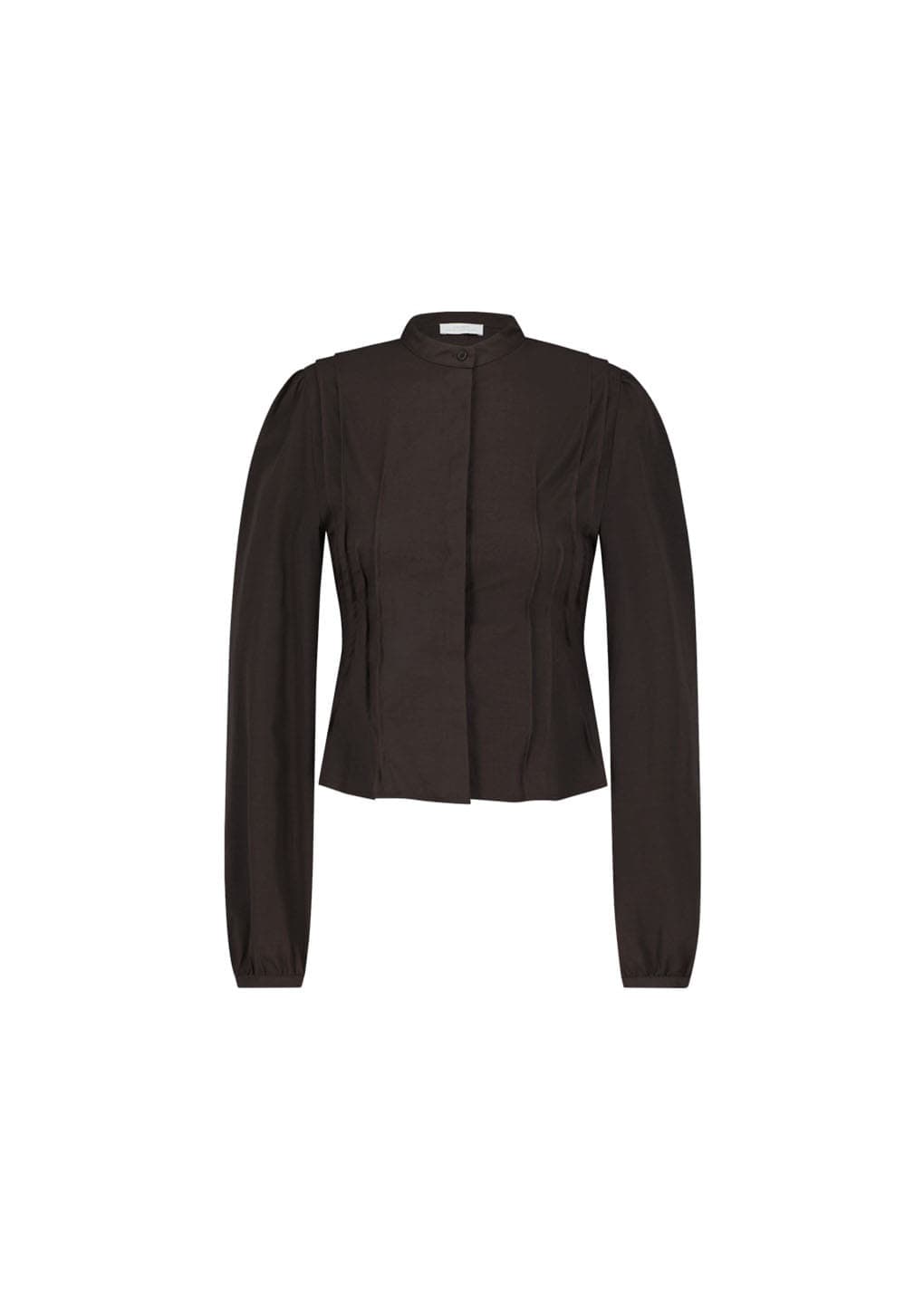 Pintuck Slim Shirt, Brown