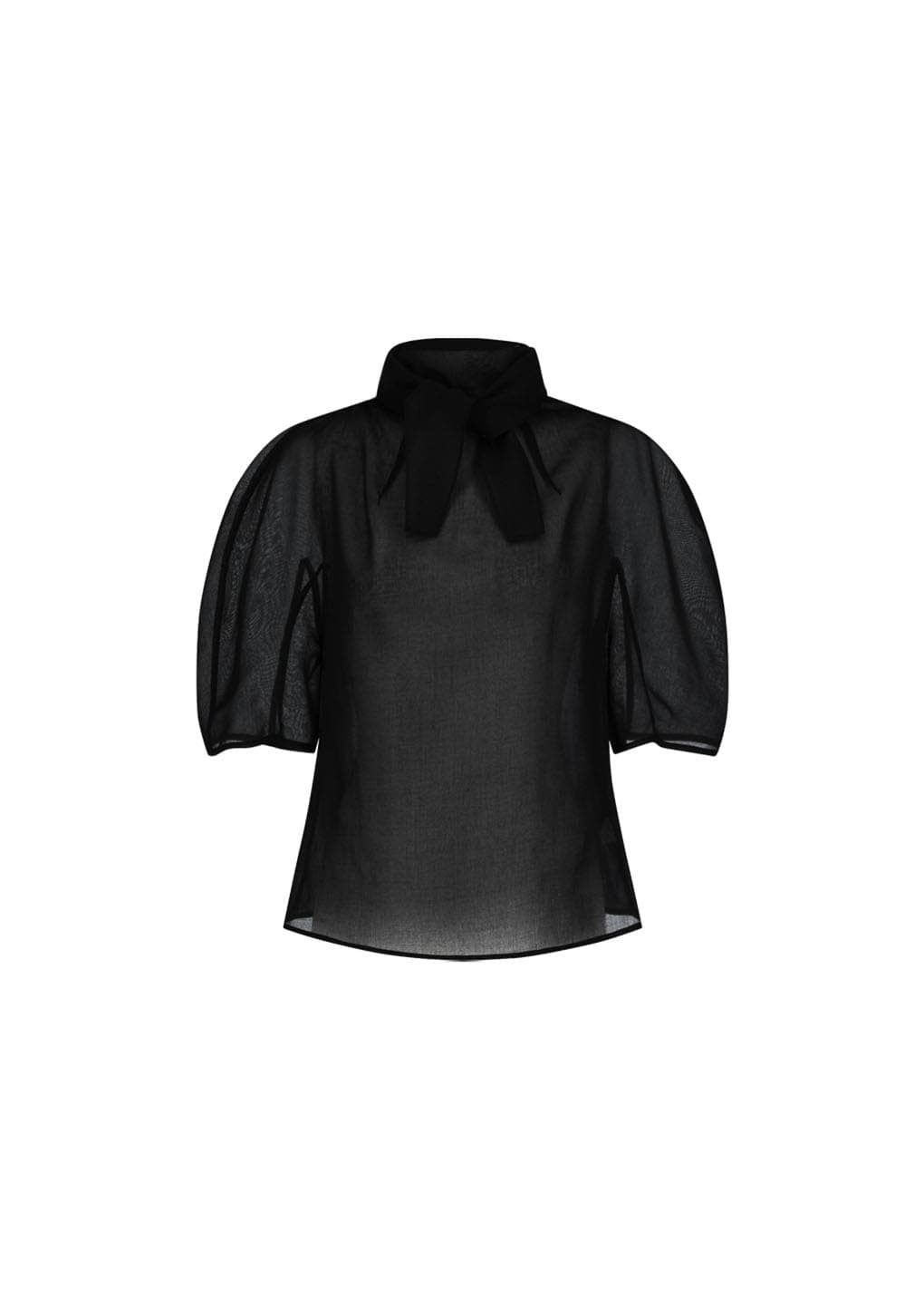 Knotted Collar Top, Black