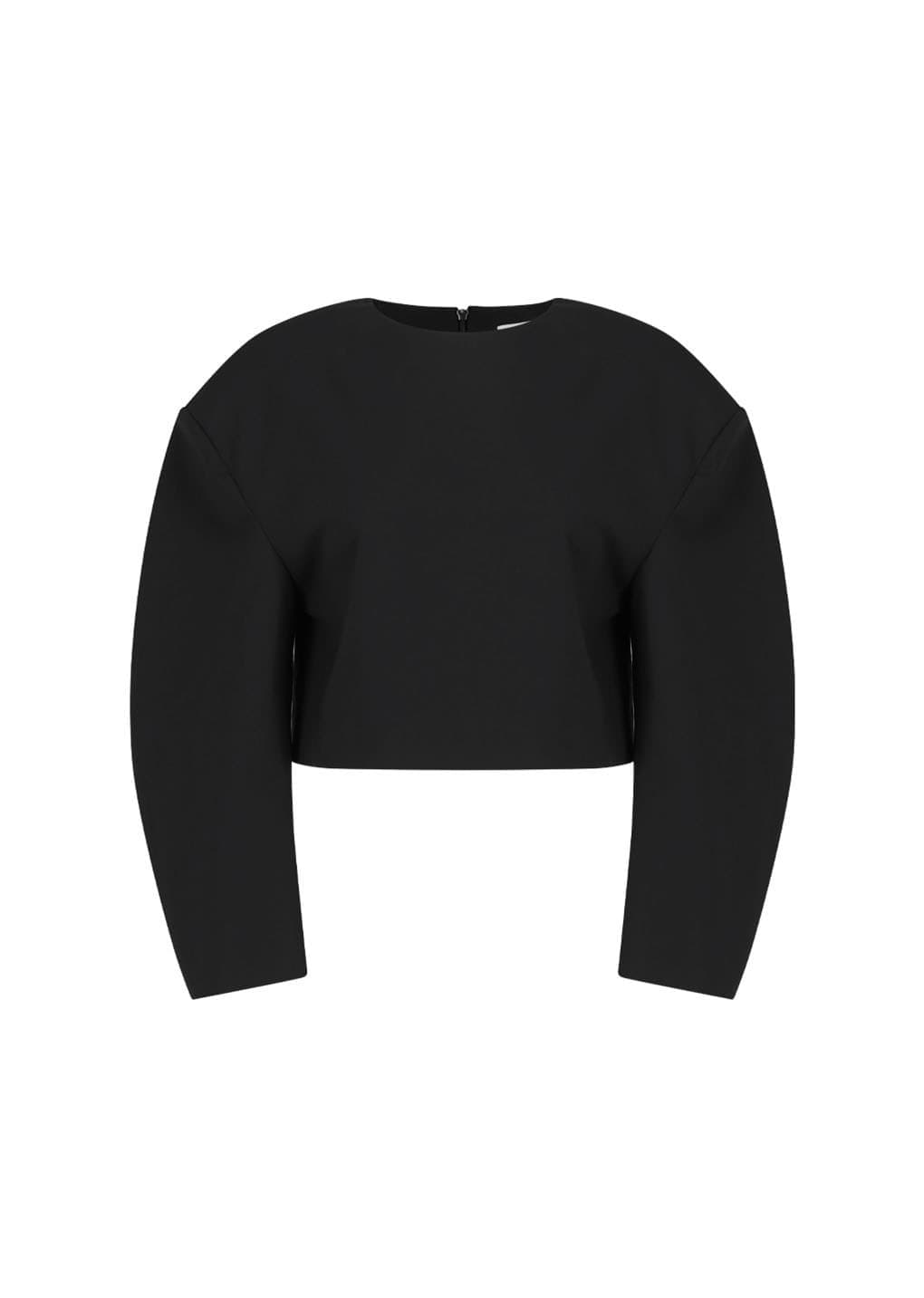 Curved Crop Top, Black
