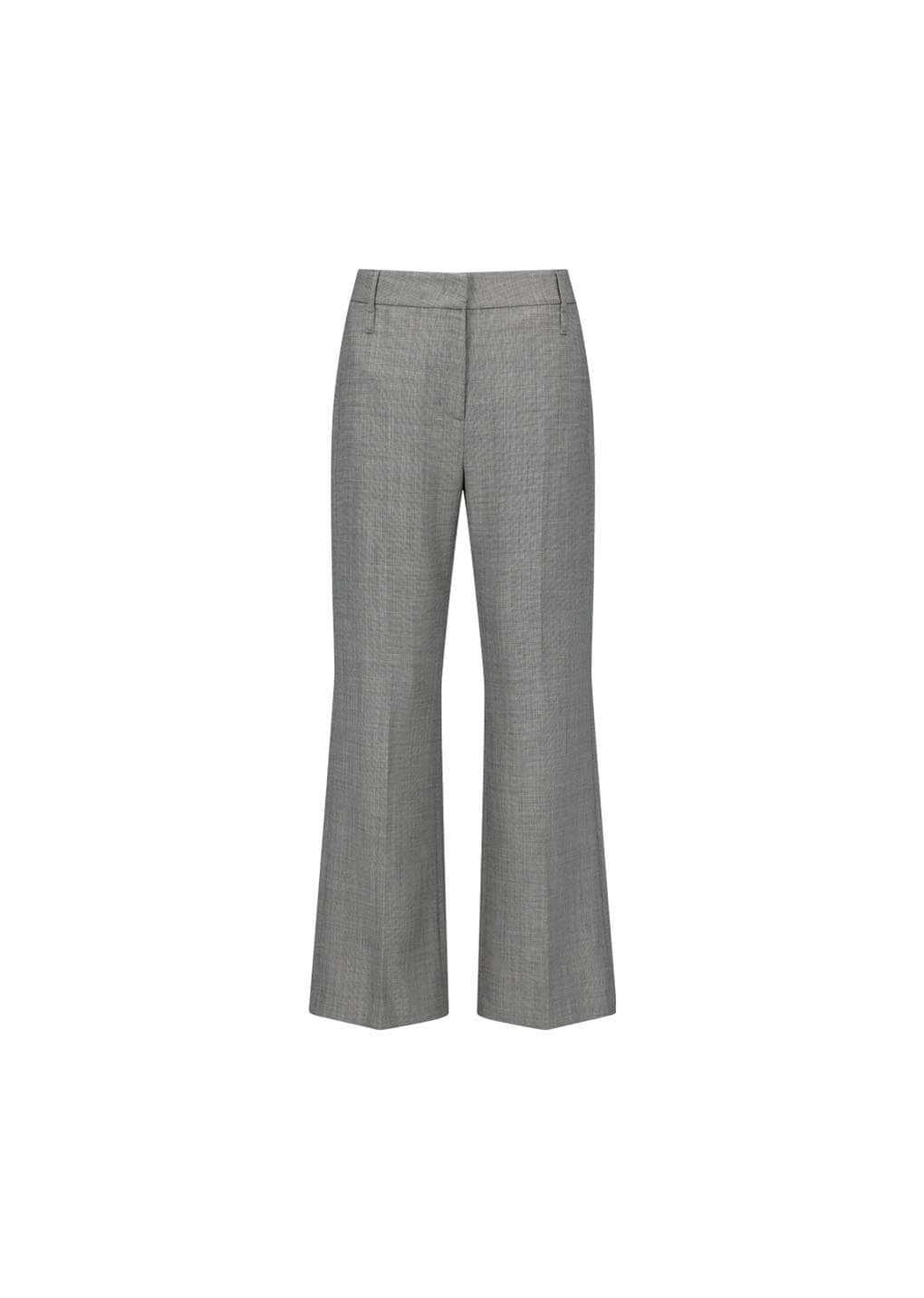 Wool Flared Pants, Grey Beige