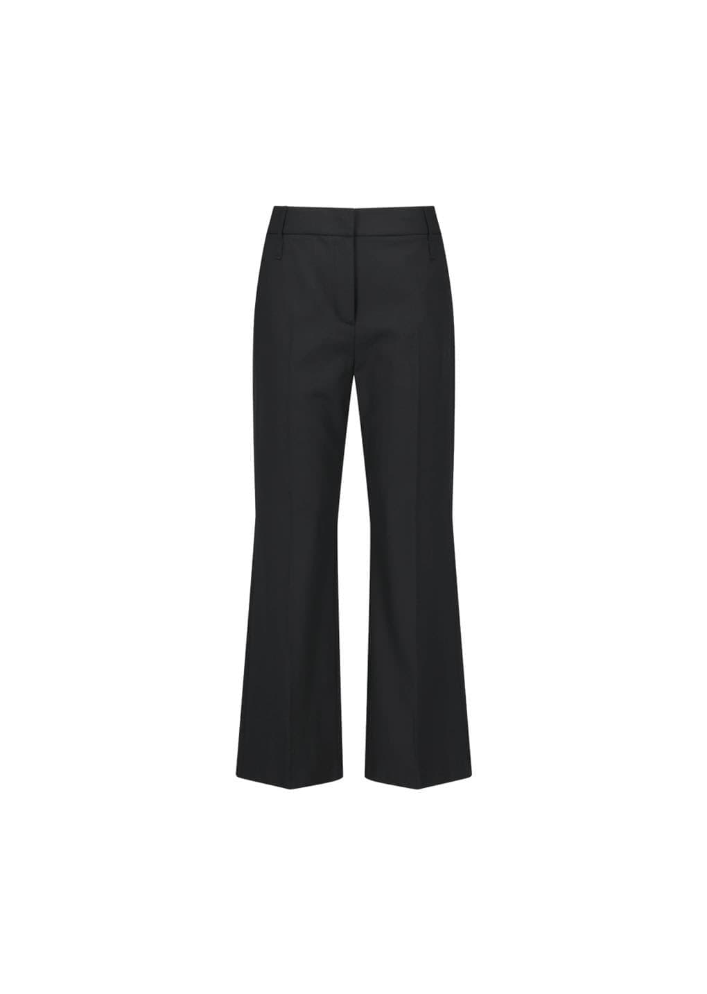 Wool Flared Pants, Black