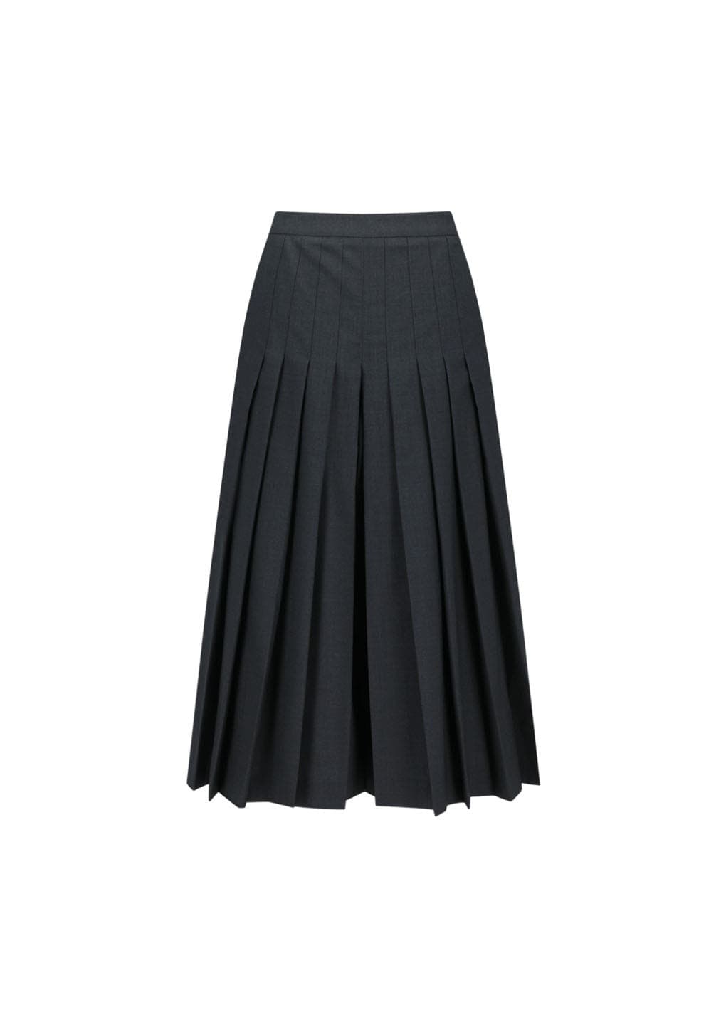 Pleated Wool Culotte, Charcoal