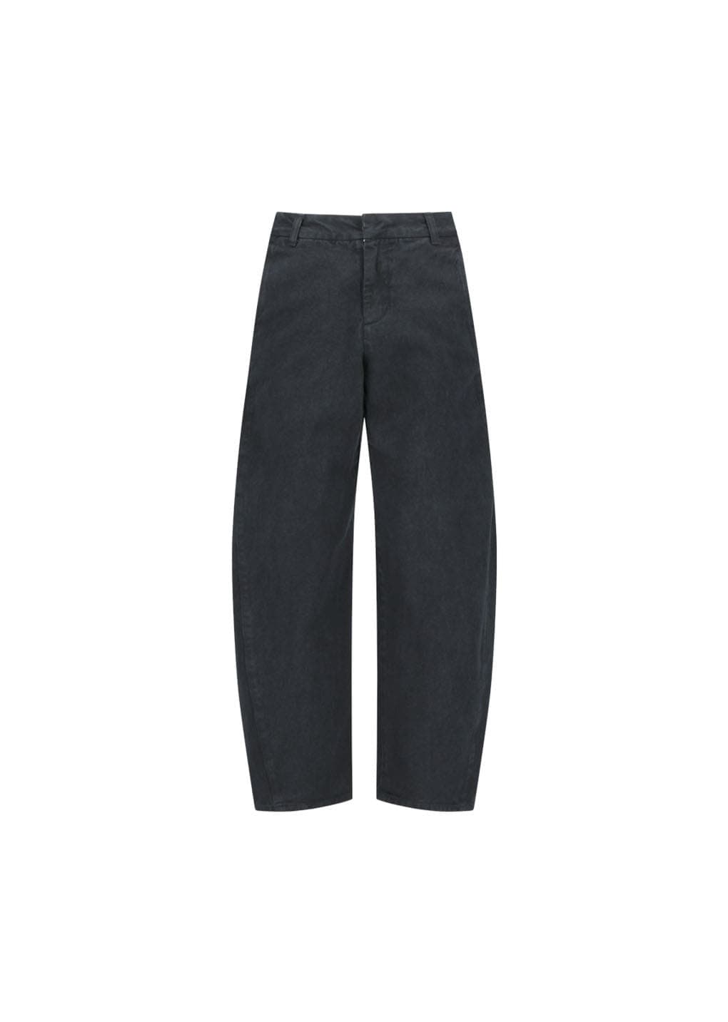 Garments Dyed Curved Seam Denim, Black