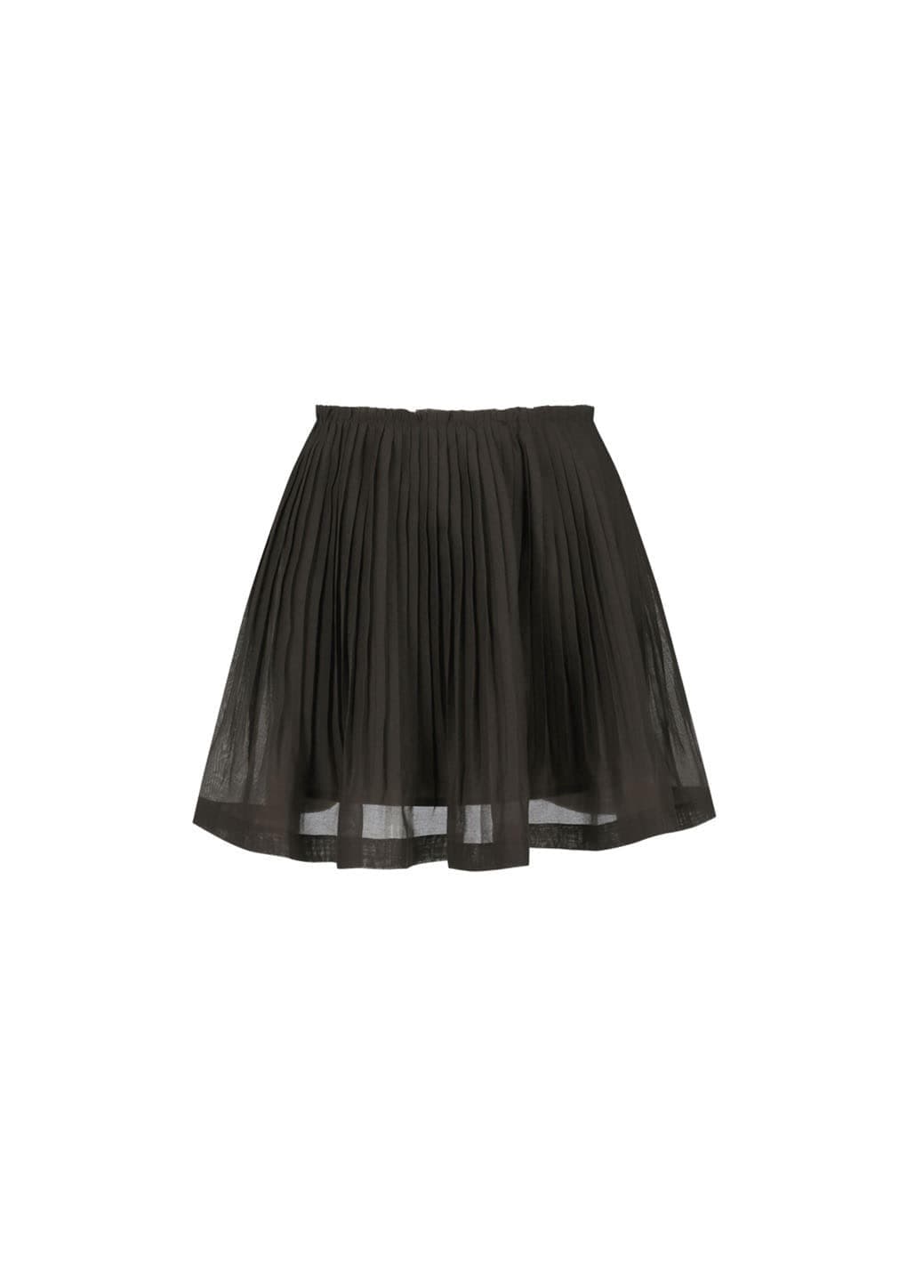Pleated Mini Skirt, Brown