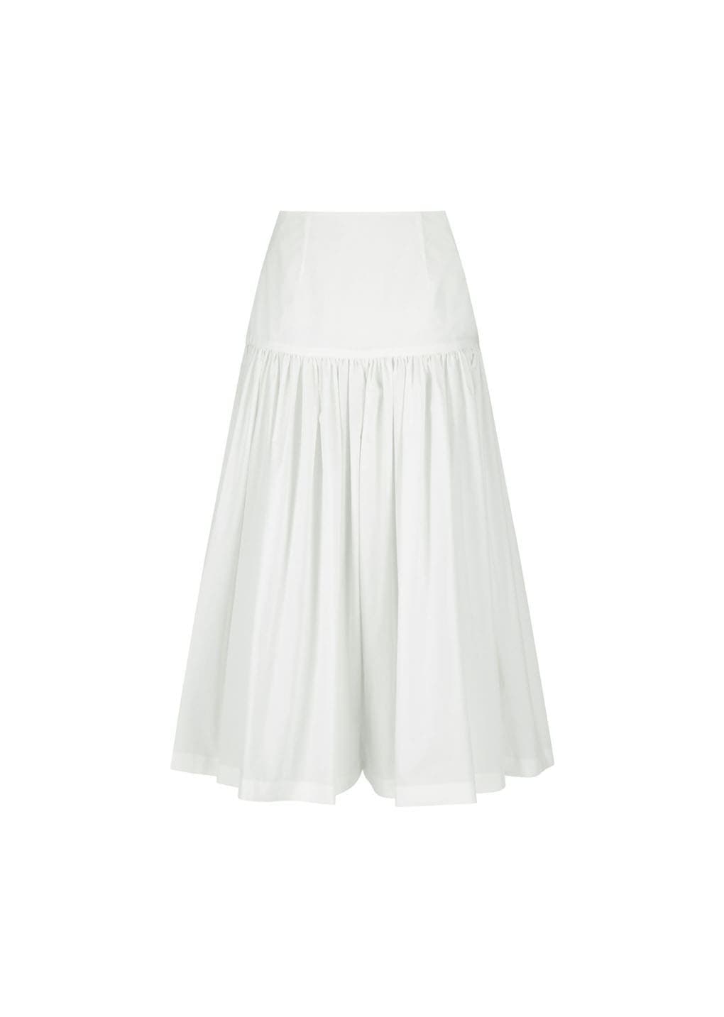 Shirring Culotte Pants, White