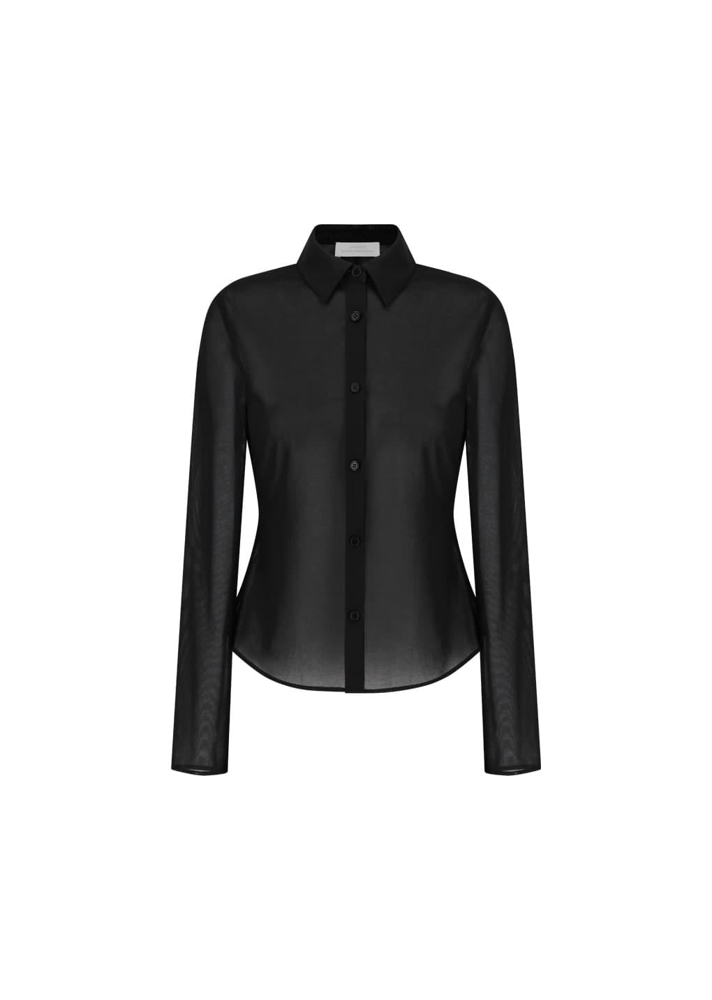 Sheer Slim Shirt, Black