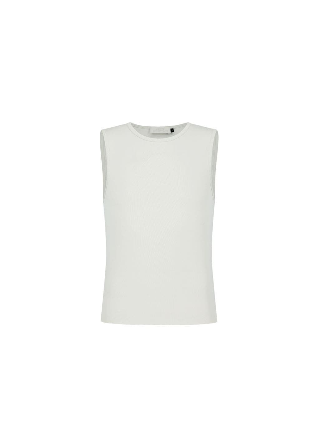 Round Neck Sleeveless Top, Ivory