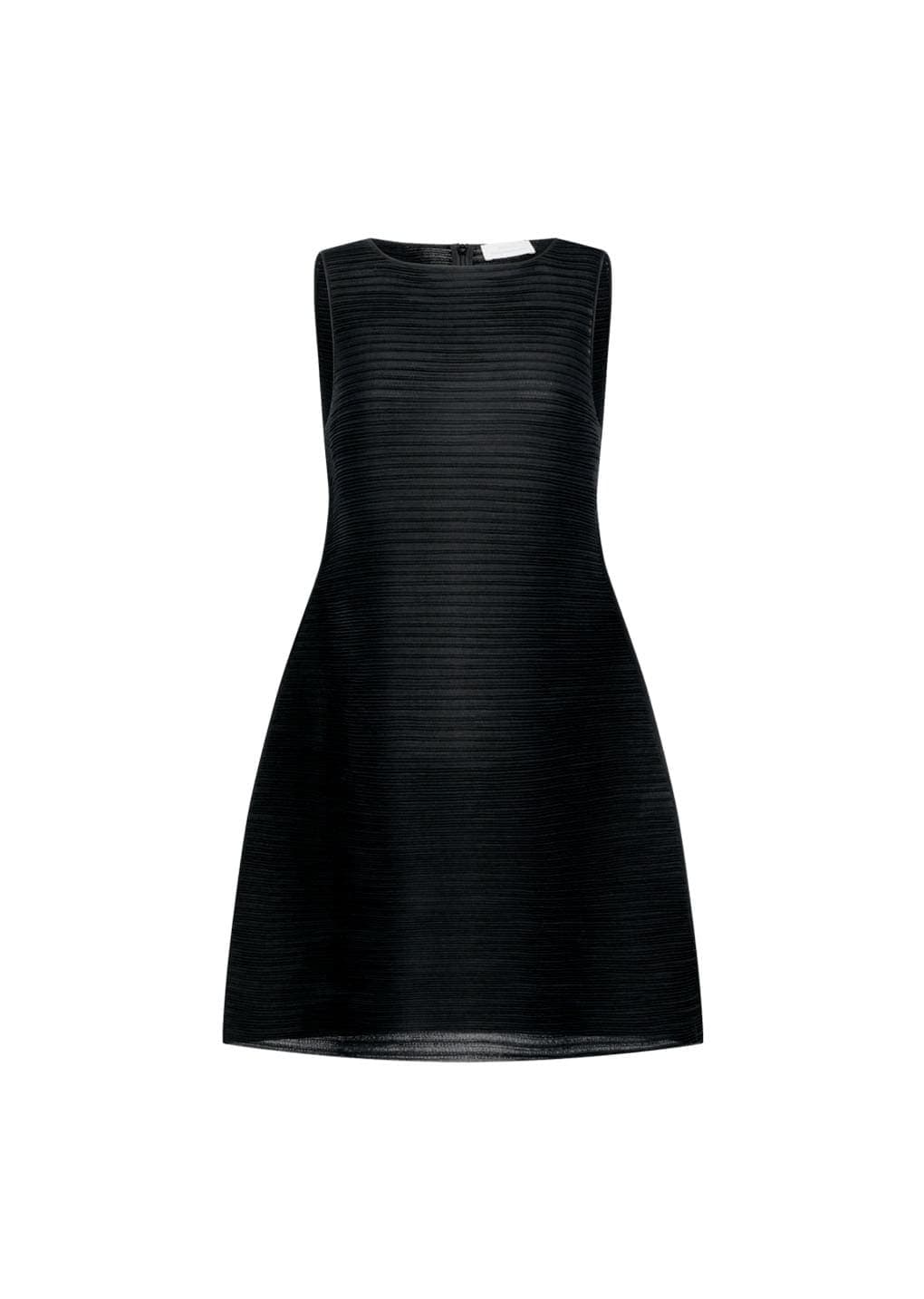 Pleats Hourglass Mini Dress, Black