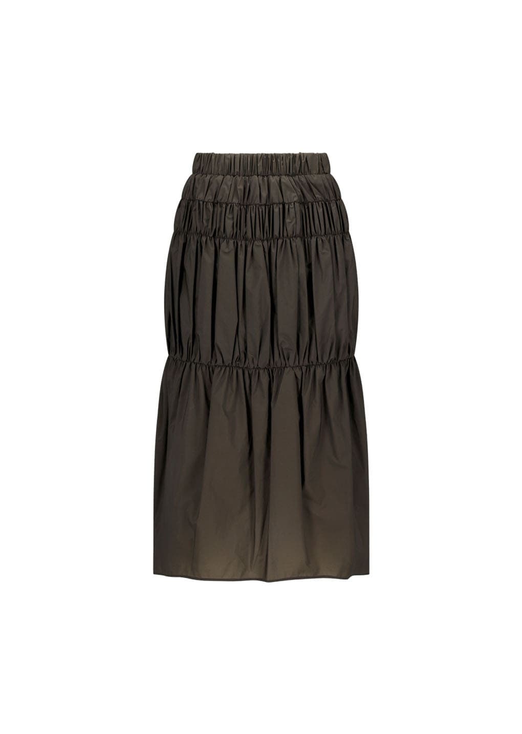 Nylon Shirring Skirt, Brown