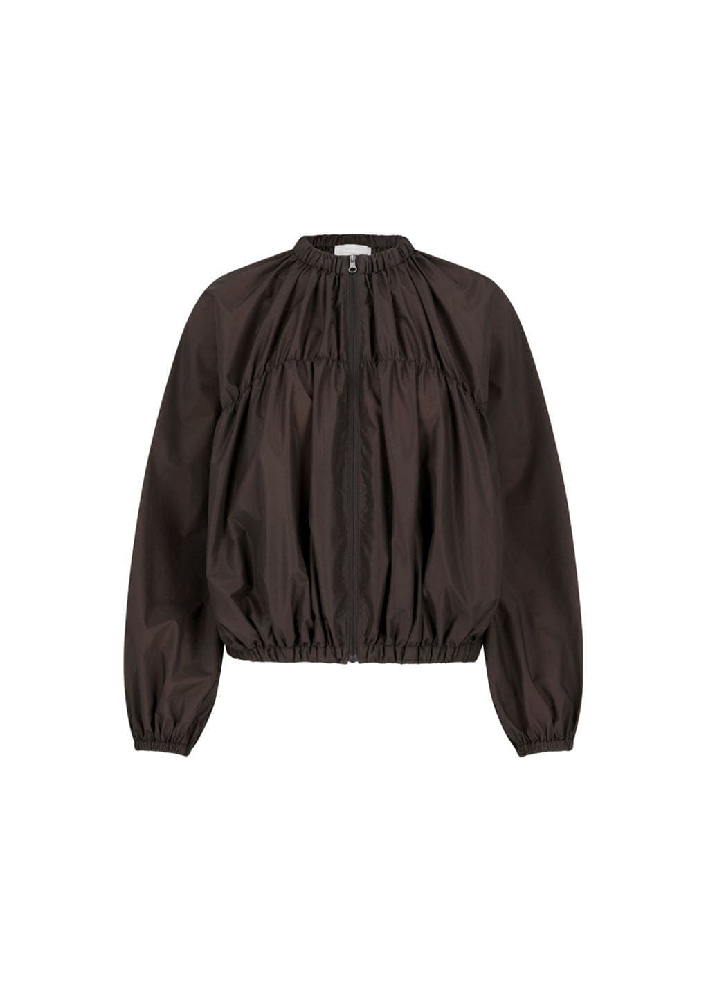 Nylon Shirring Jumper, Brown