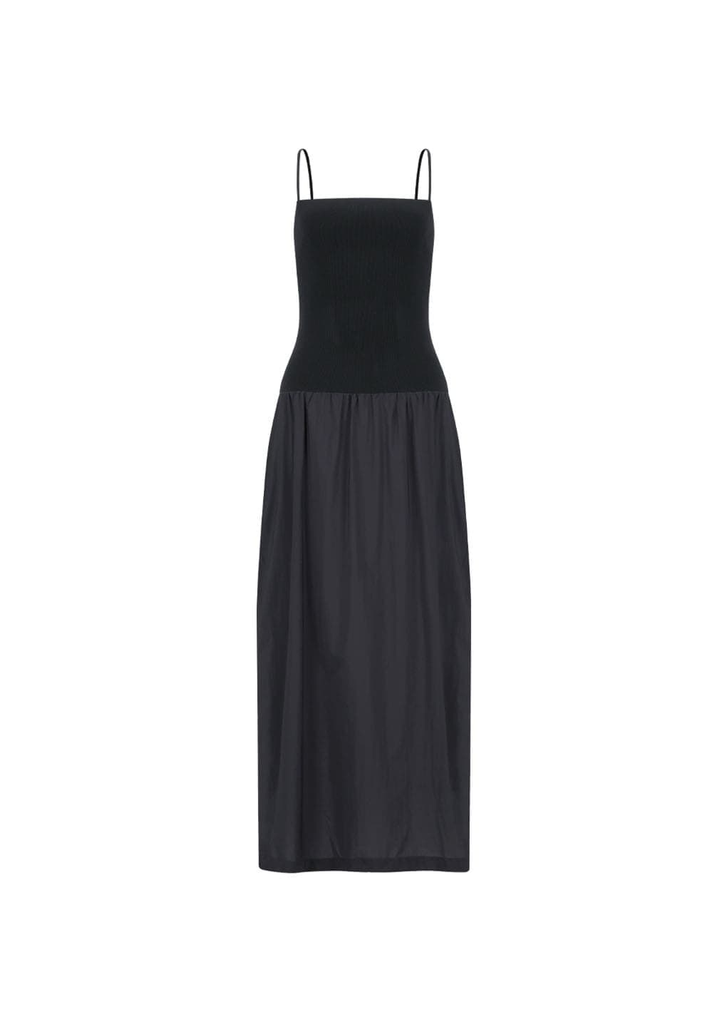 Nylon Knit Maxi Dress, Charcoal