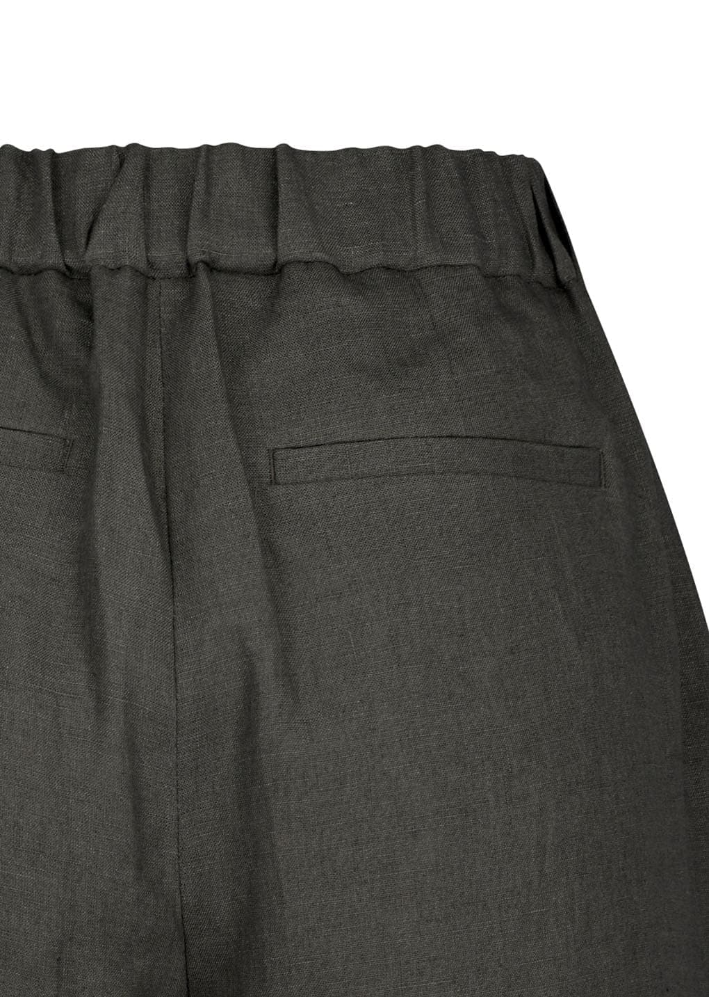 Linen Tuck Pants, Khaki Grey — vue 9