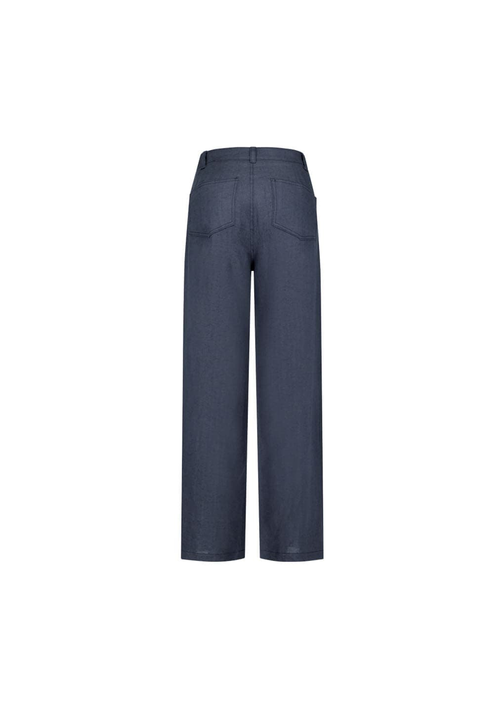 Linen Straight Pants, Blue — vue 6