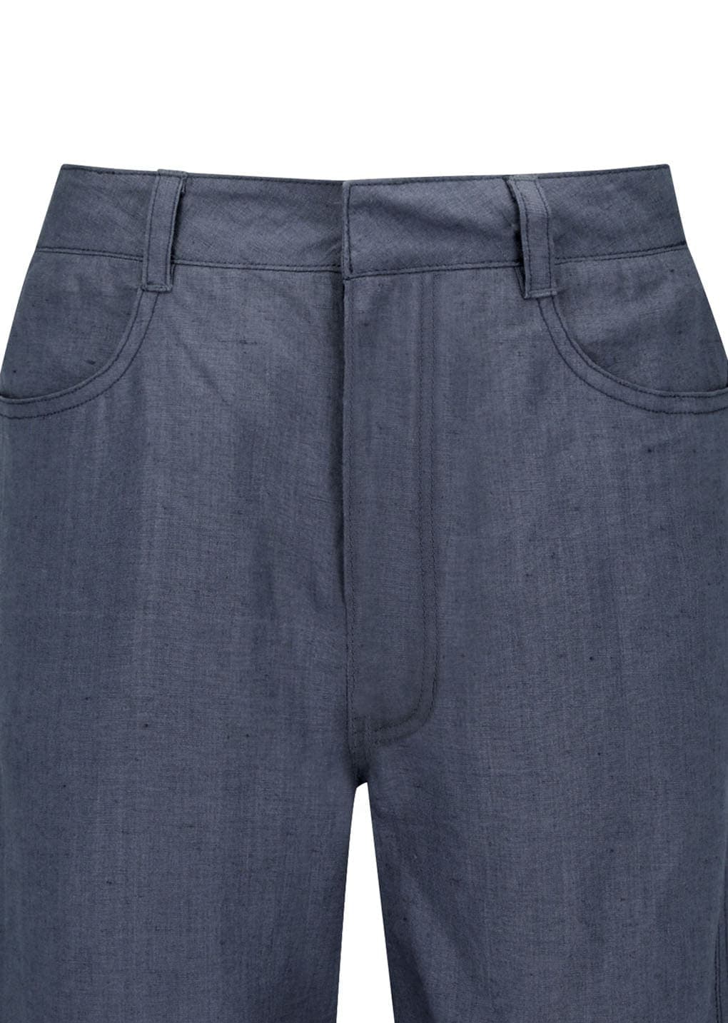 Linen Straight Pants, Blue — vue 8