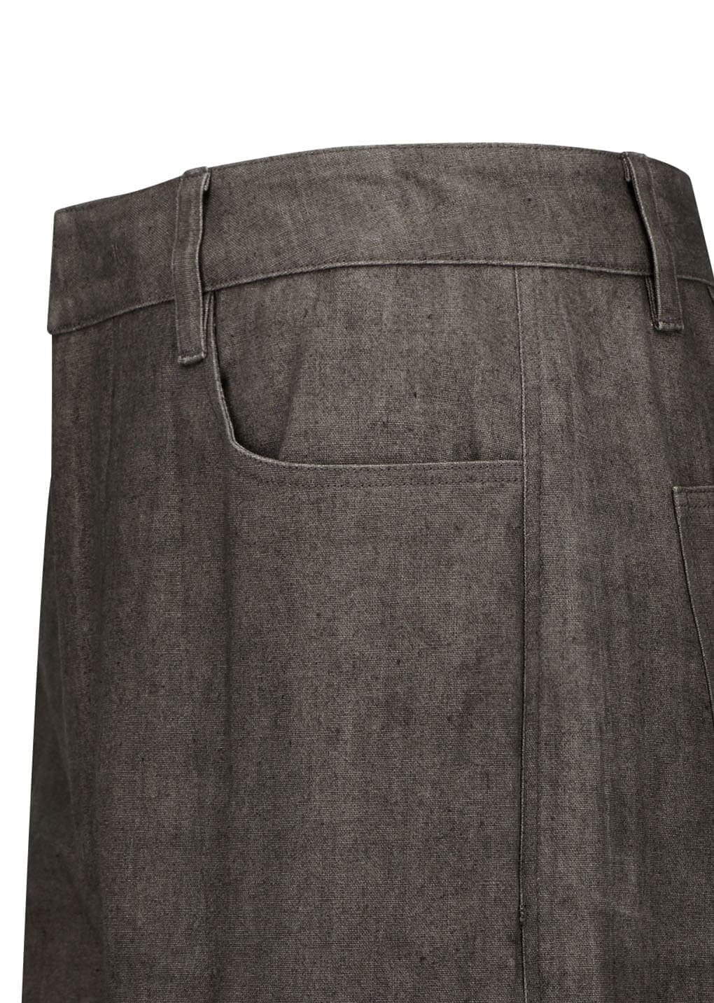 Linen Straight Pants, Brown — vue 6