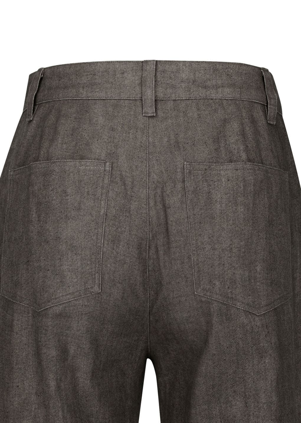 Linen Straight Pants, Brown — vue 8