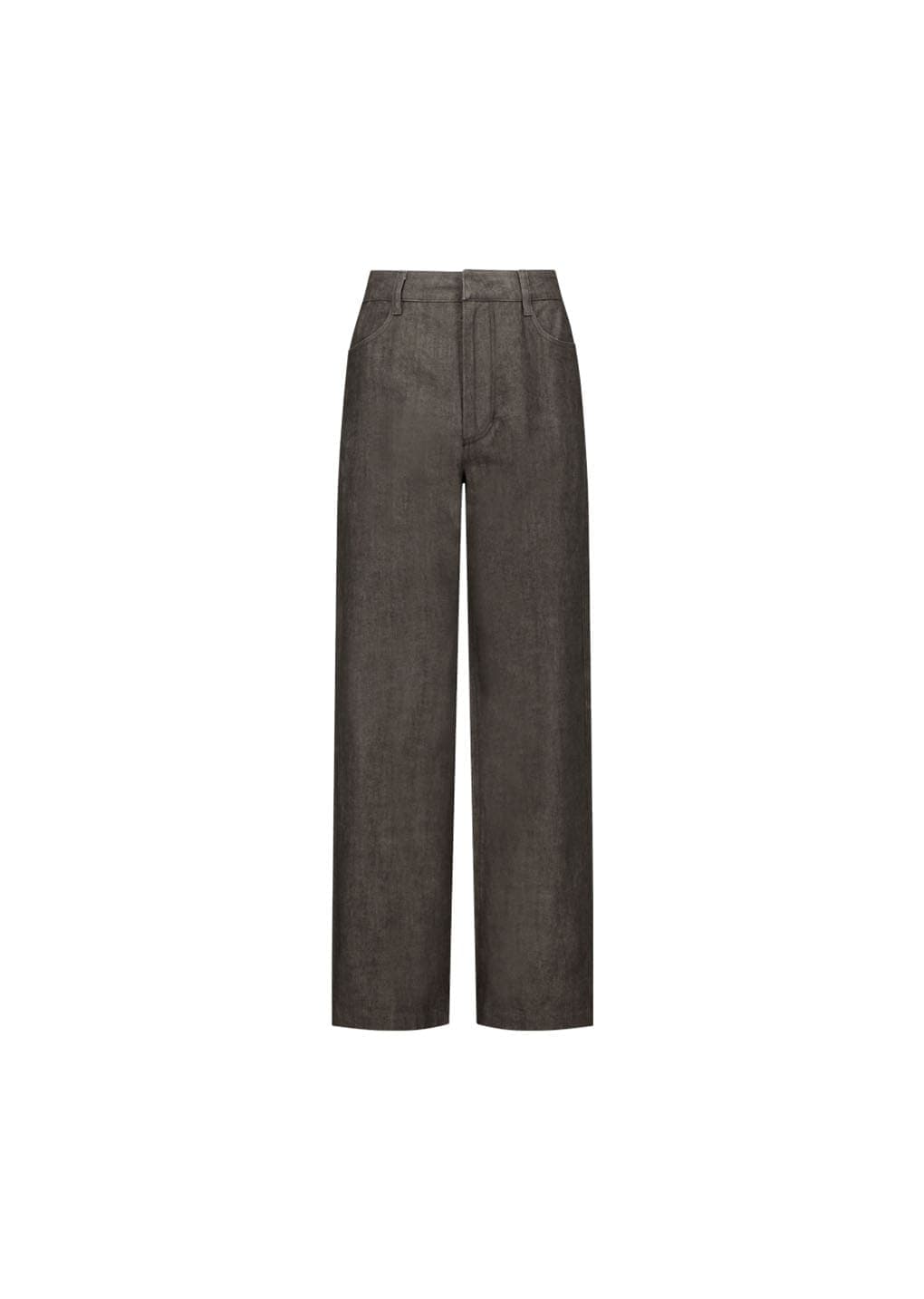 Linen Straight Pants, Brown