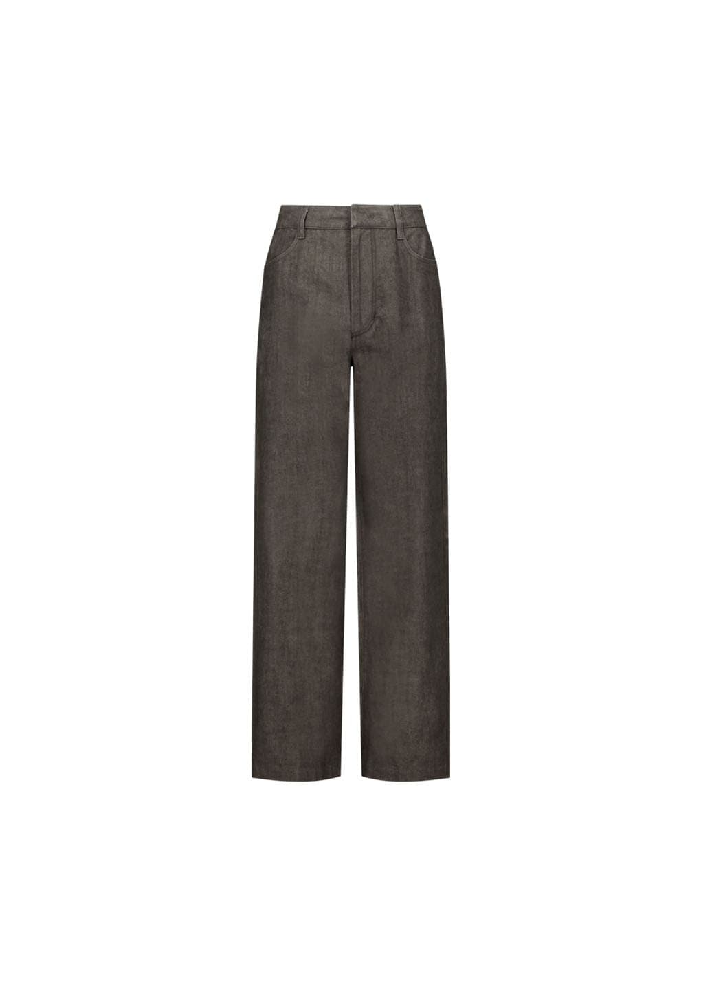Linen Straight Pants, Brown