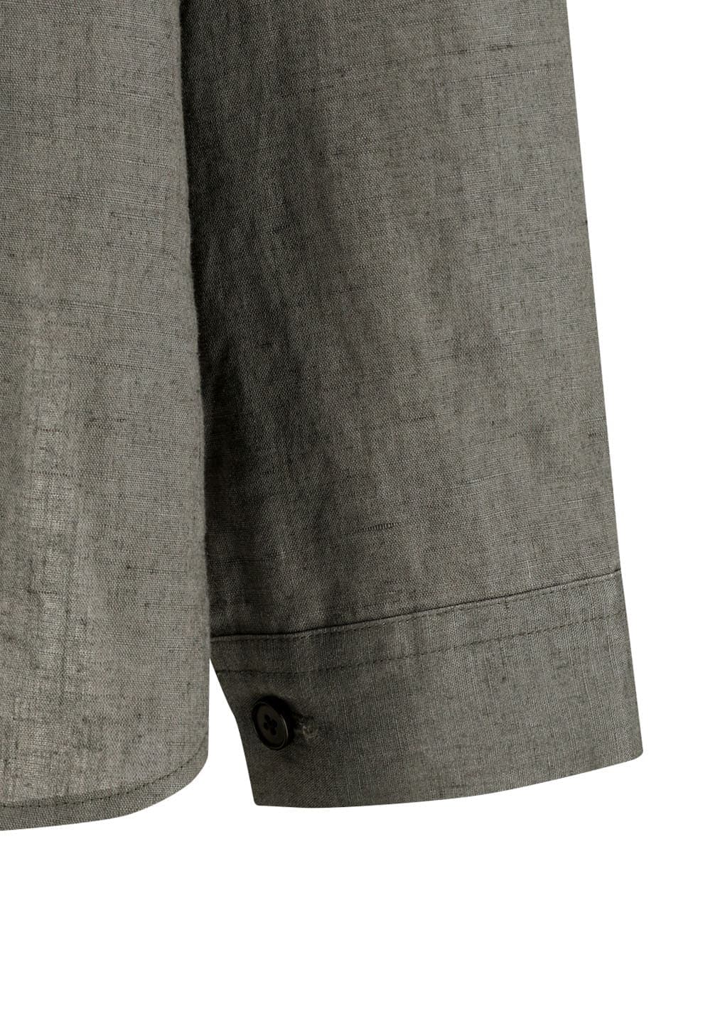 Linen Oversized Shirt, Khaki — vue 11