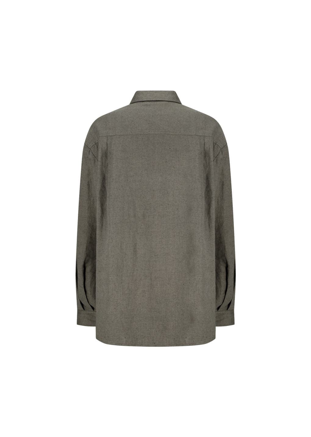 Linen Oversized Shirt, Khaki — vue 6