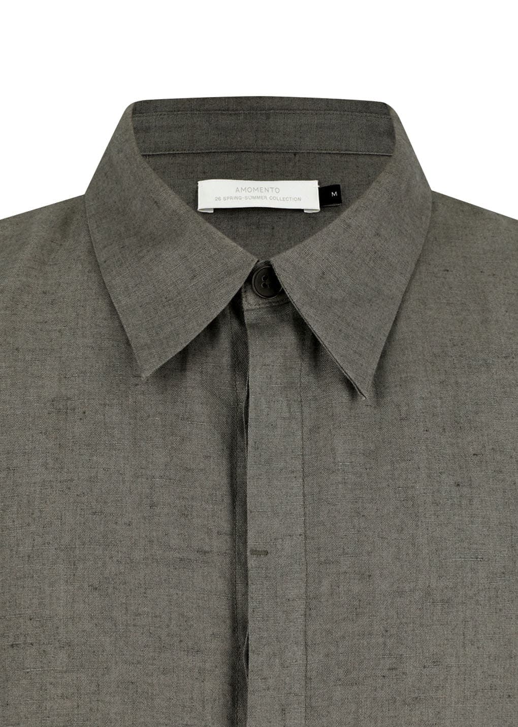 Linen Oversized Shirt, Khaki — vue 7