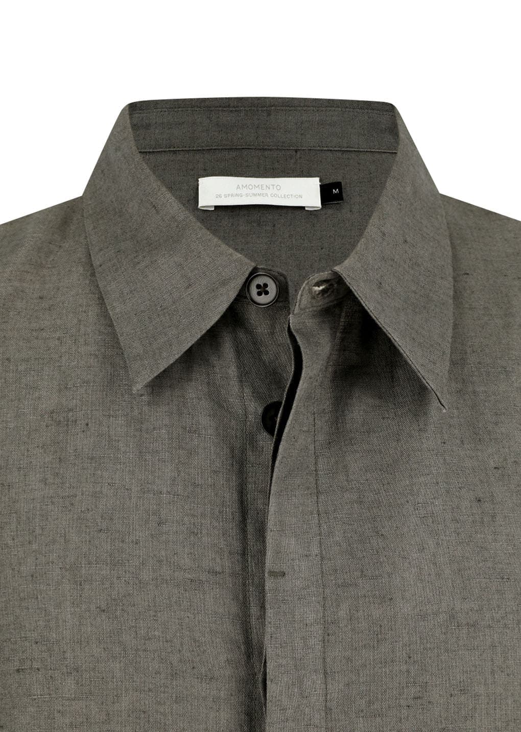 Linen Oversized Shirt, Khaki — vue 8