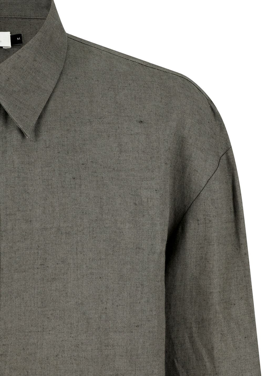 Linen Oversized Shirt, Khaki — vue 9