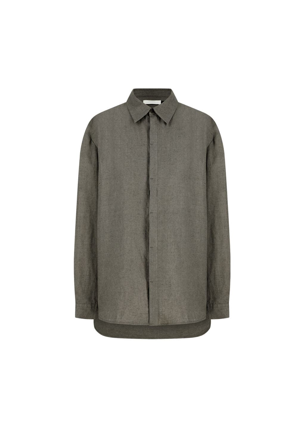 Linen Oversized Shirt, Khaki