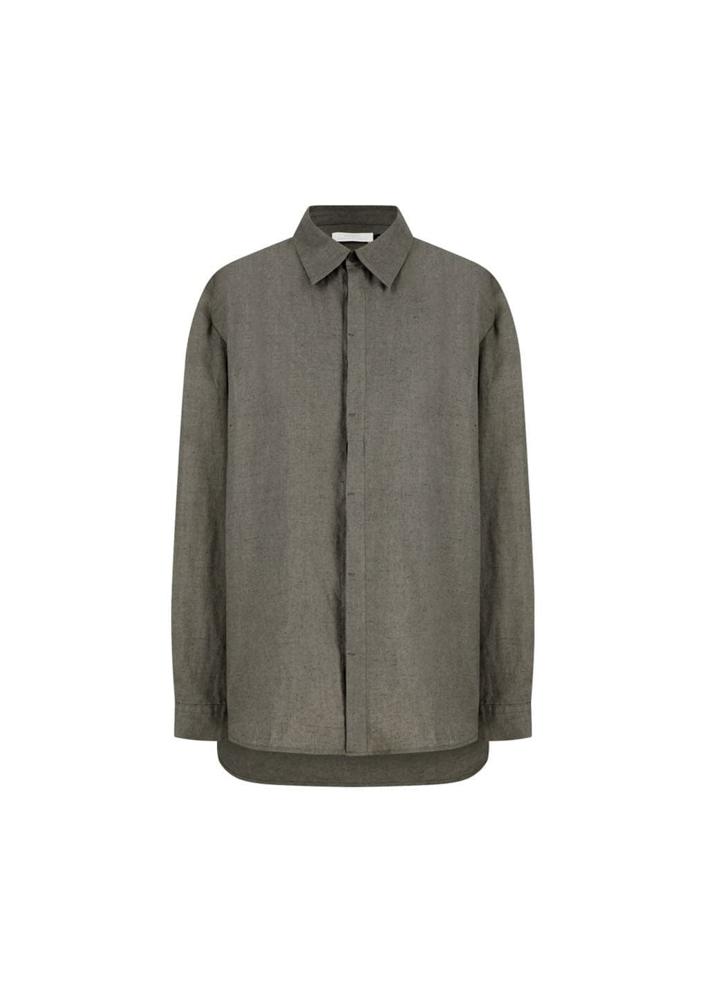 Linen Oversized Shirt, Khaki