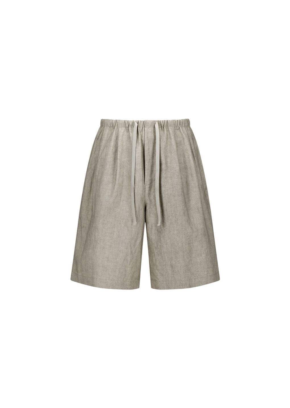 Linen Drawstring Shorts, Beige