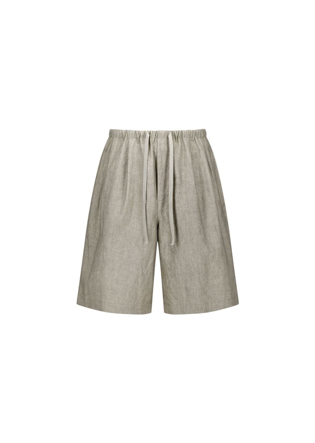 Linen Drawstring Shorts, Beige