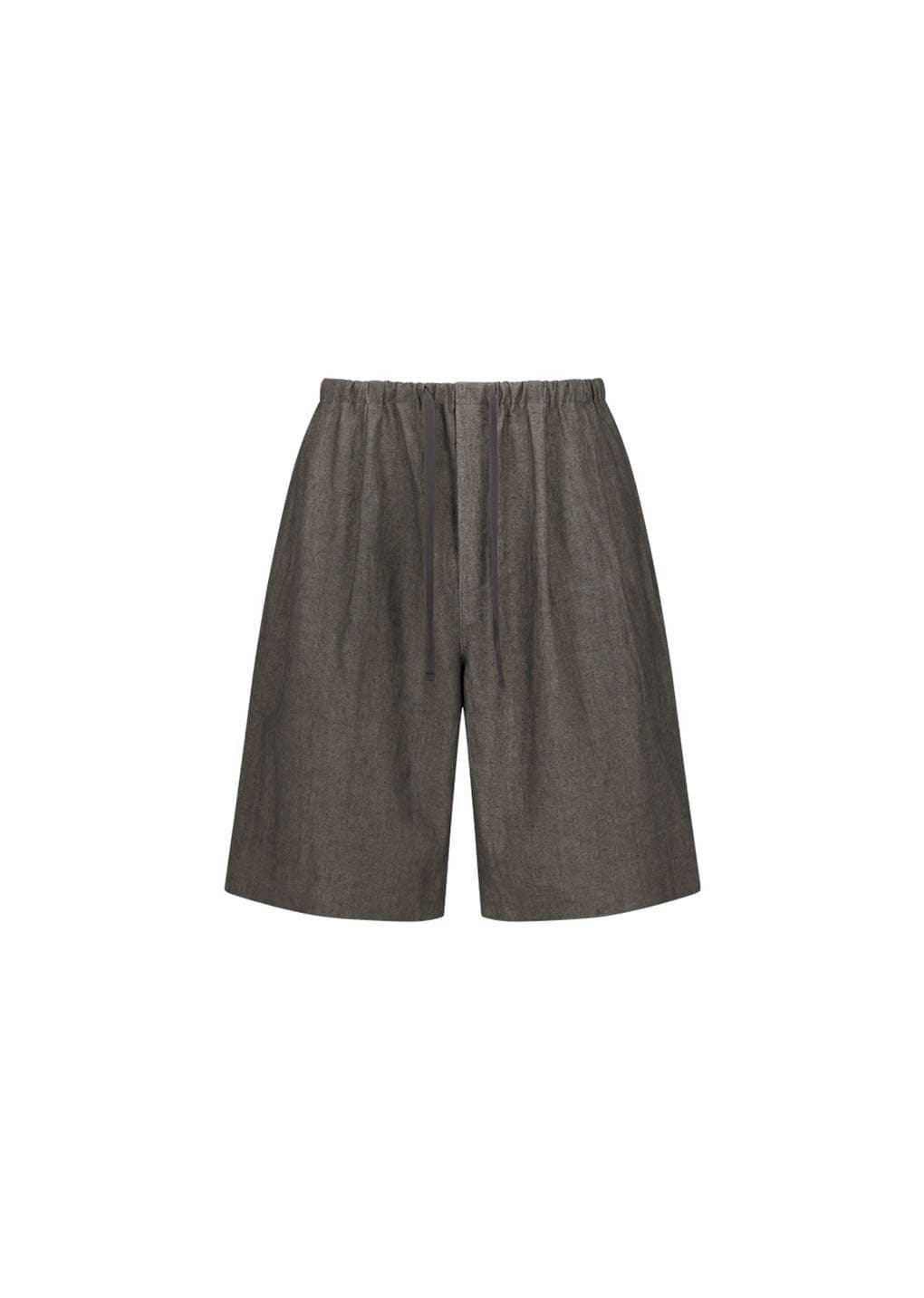 Linen Drawstring Shorts, Brown