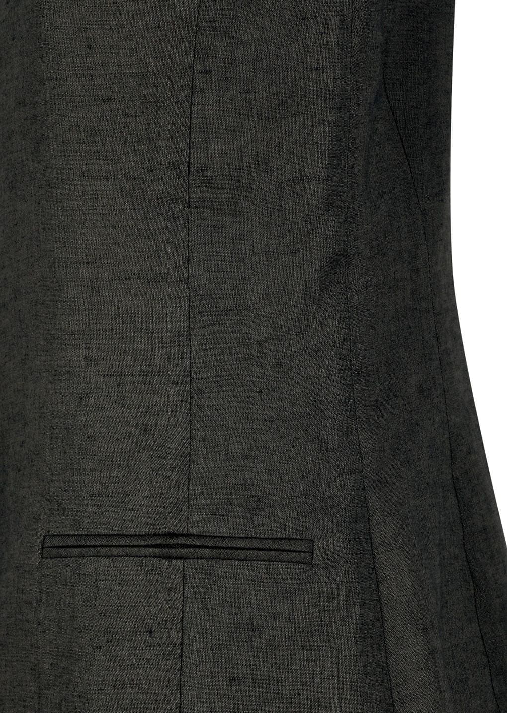 Linen Curved Vest, Khaki Grey — vue 9
