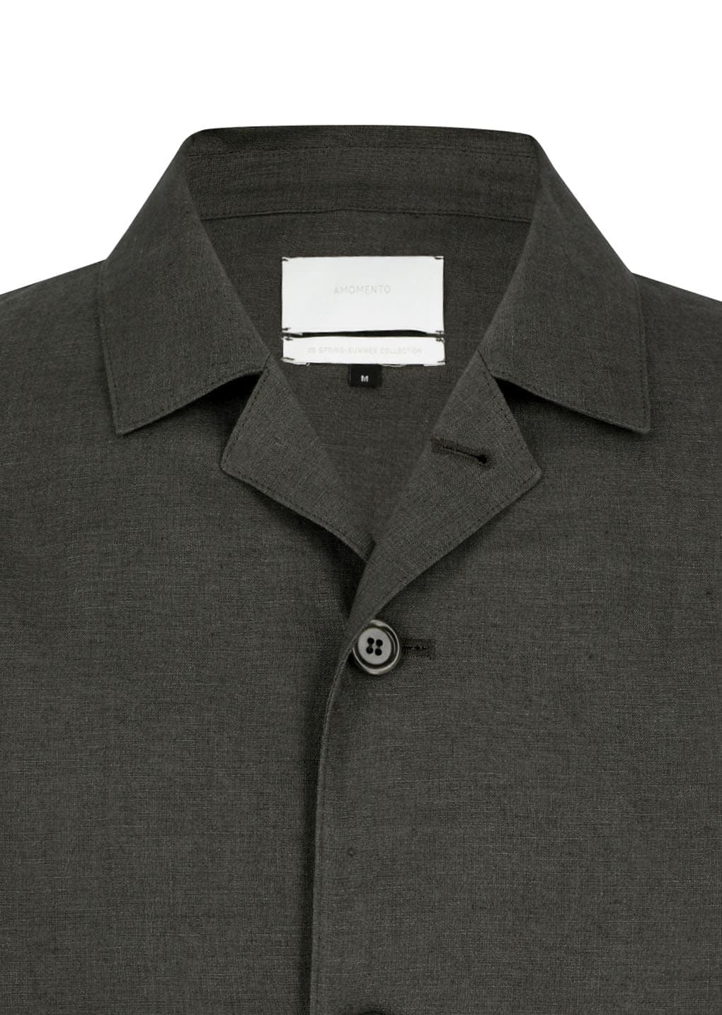 Linen Crop Jacket, Khaki Grey — vue 9